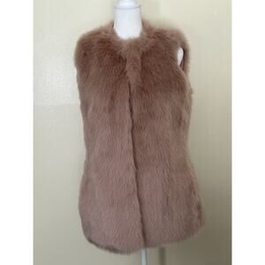 Vest by Bagatelle Size M Faux Fur Women's Vest Blush Mauve Pink